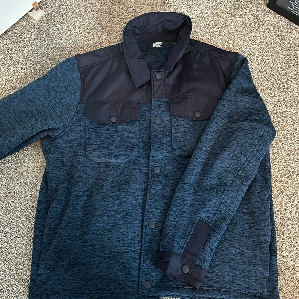 Lands End lightweight fall button up XL